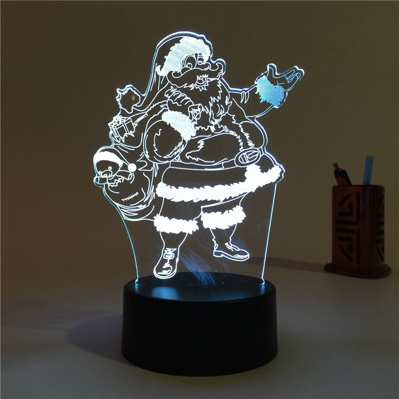 聖誕節（jiē）亞克力小夜（yè）燈激（jī）光（guāng）雕刻聖誕賀卡激光切割加工