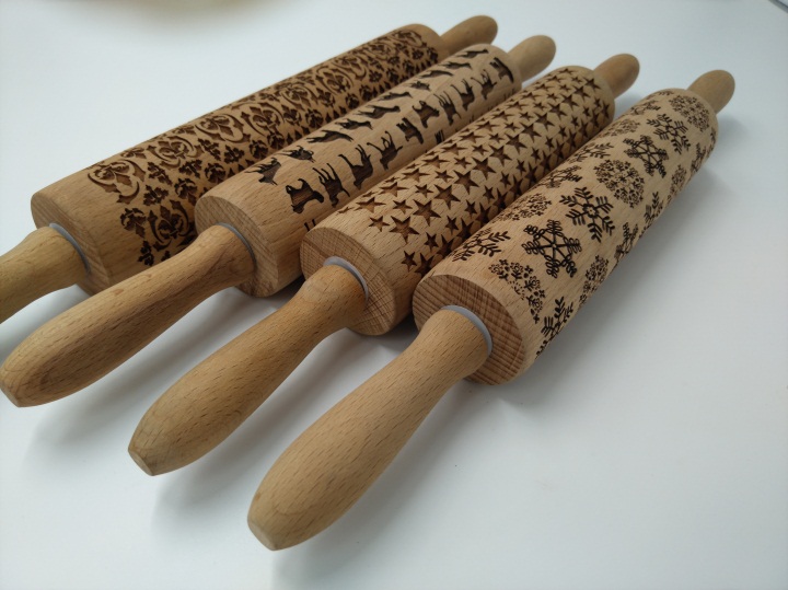 木製擀麵杖3D激光鐳雕深度