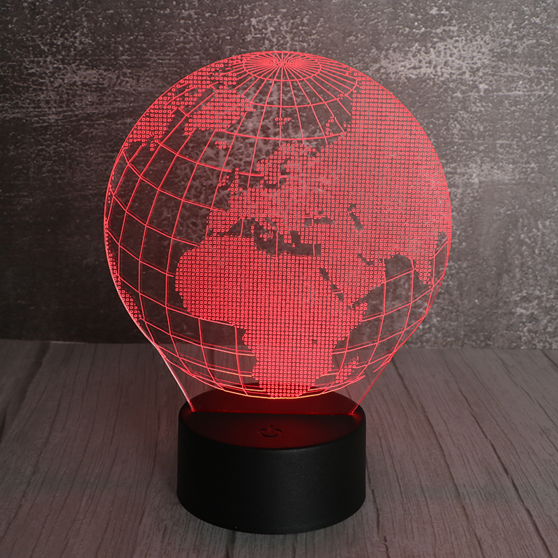 3d立體小夜燈（dēng）led發光立體地球小夜燈插電小（xiǎo）夜燈定製