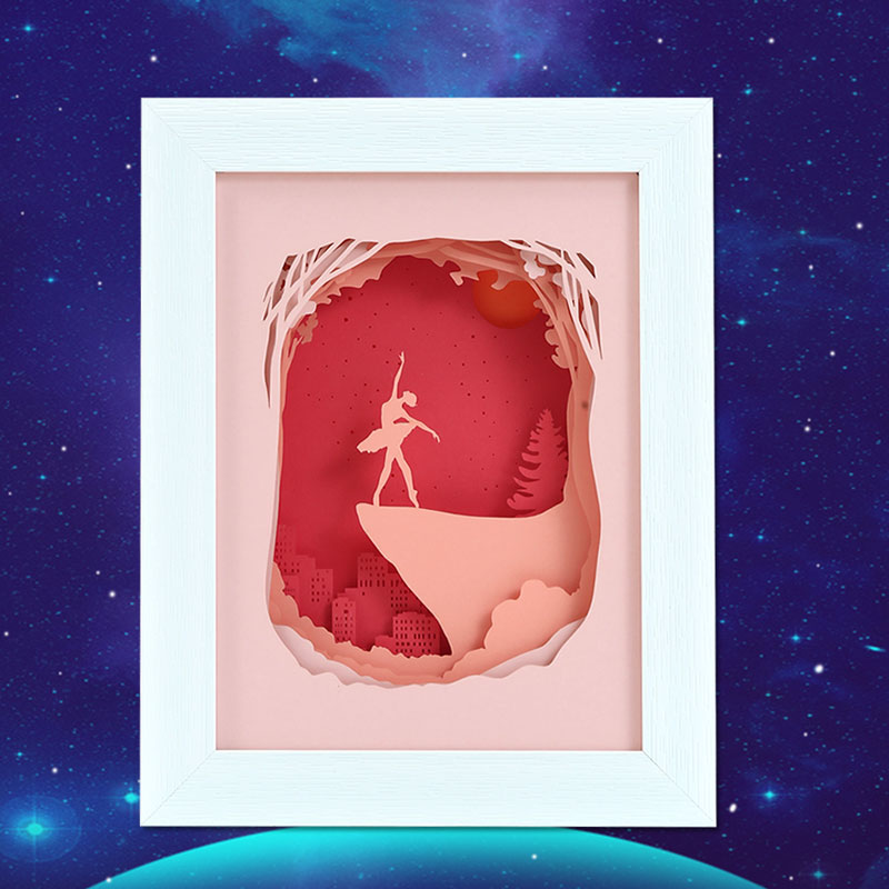 3d疊影紙雕燈芭蕾舞者創意紙雕小（xiǎo）夜燈廠家定製