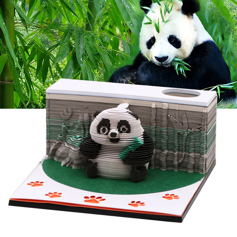 3d模型（xíng）便簽紙創意（yì）立體模（mó）型便簽紙立體（tǐ）熊（xióng）貓便簽紙廠家定製