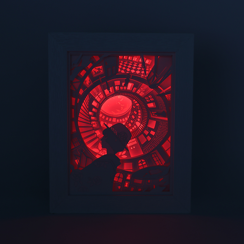 3d光影卡通紙雕燈意卡通紙雕燈擺件（jiàn）紙雕剪影燈（dēng）畫廊迷宮廠家定（dìng）製