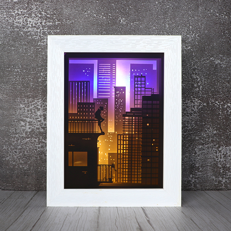 3d光影紙雕燈（dēng）擺件創意（yì）鏤空紙雕剪影燈擺件（jiàn）迷途（tú）廠家（jiā）定（dìng）製