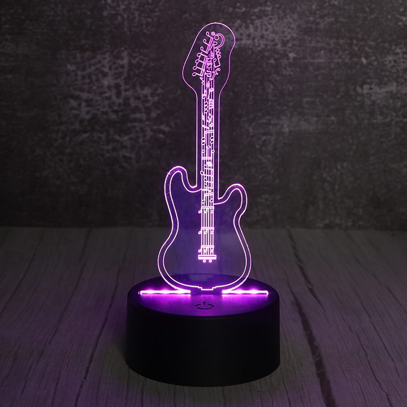 3d觸摸開關（guān）小夜燈（dēng）立體發（fā）光led小夜燈小提琴（qín）夜燈廠家定做